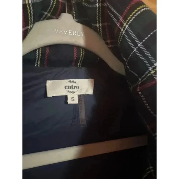 Entro Plaid Print Quilted Collared Button Up Vest Ruffle Sleeve Women Size Small - Picture 4 of 9